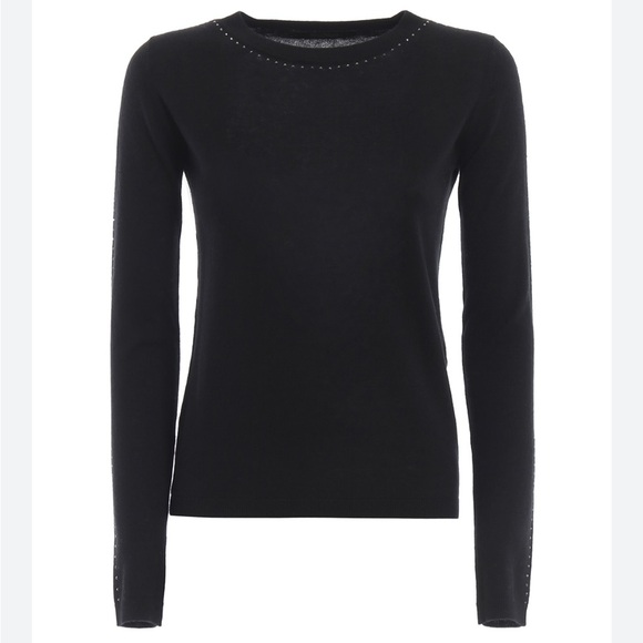 MaxMara Solange Silk & Cashmere Black Sweater - Picture 3 of 8